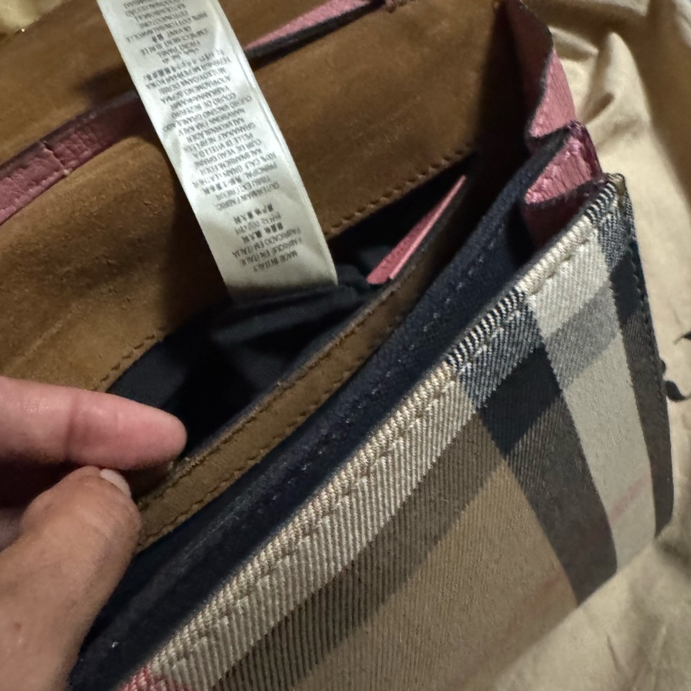 Burberry Pink and Tan Women's Bag - Picture 8 of 11